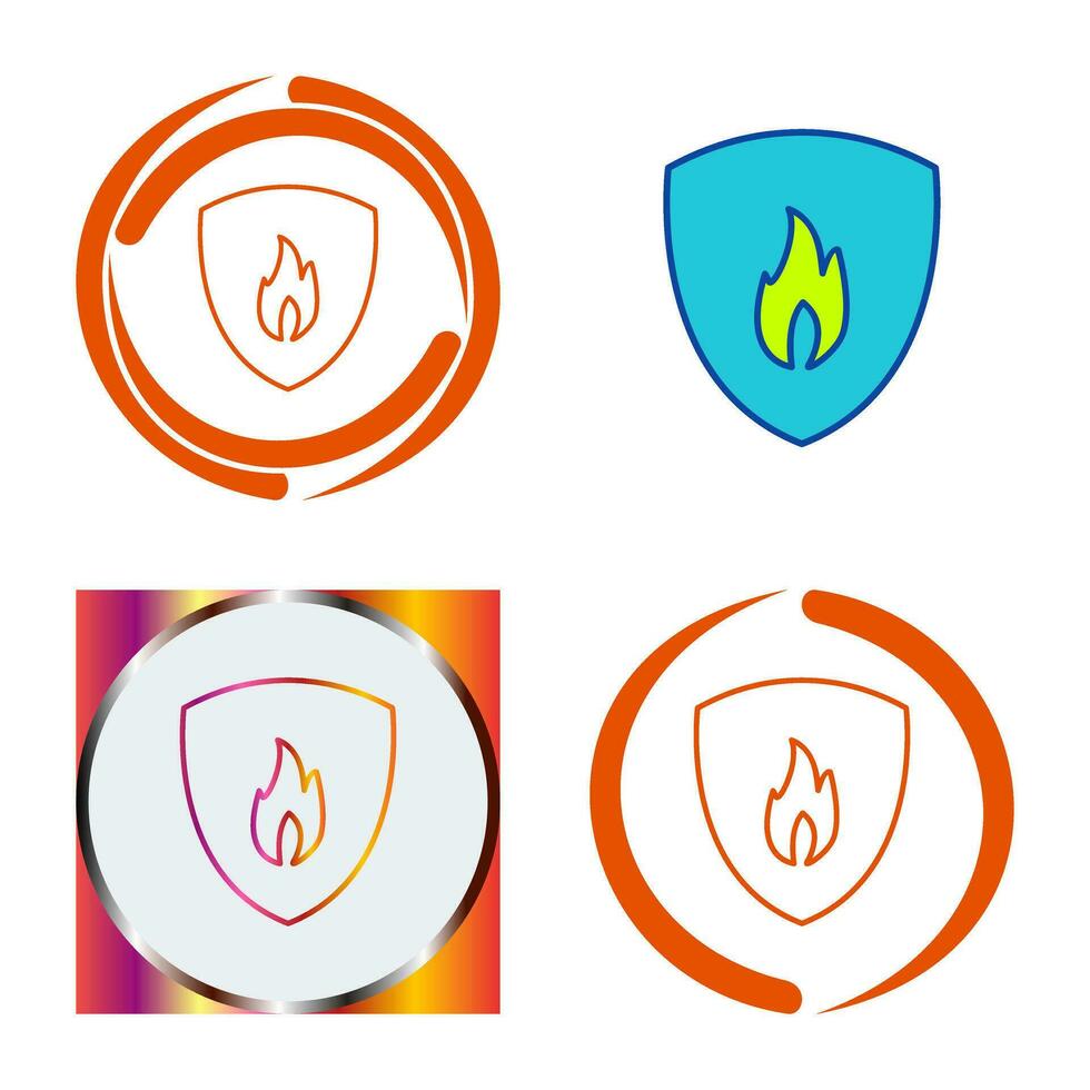 Unique Fire Shield Vector Icon