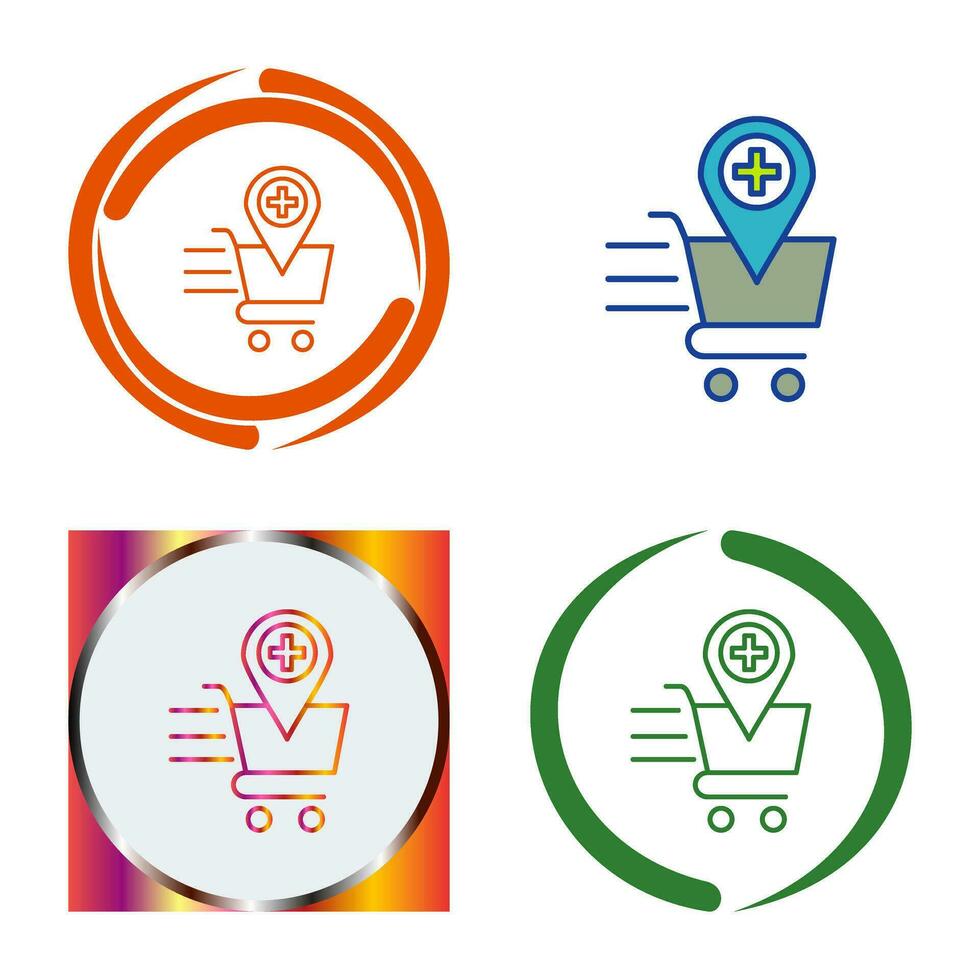 icono de vector de compras de salud en línea