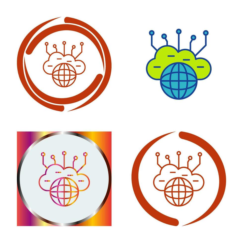 Computing Cloud Vector Icon