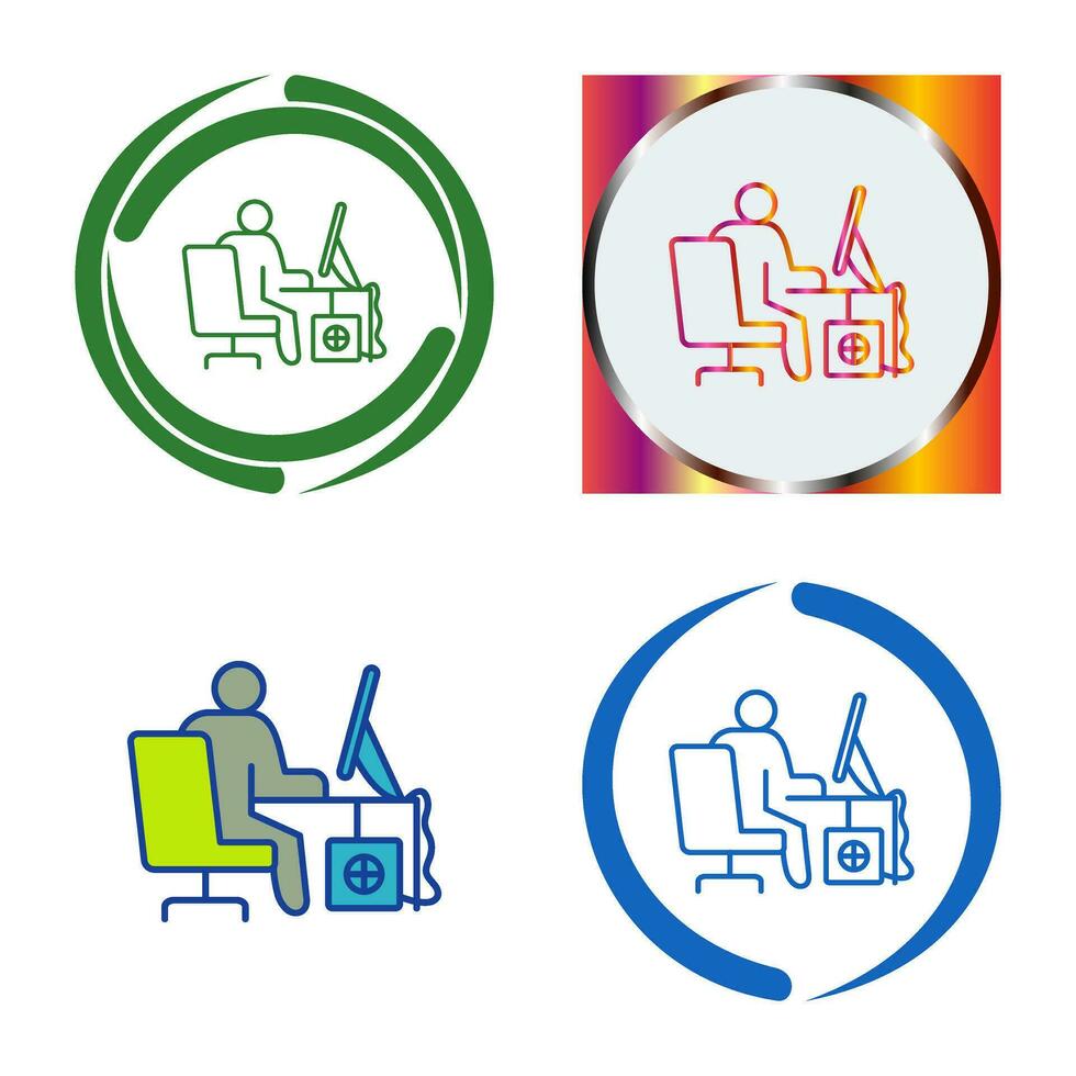 Computer Worker Vector Icon