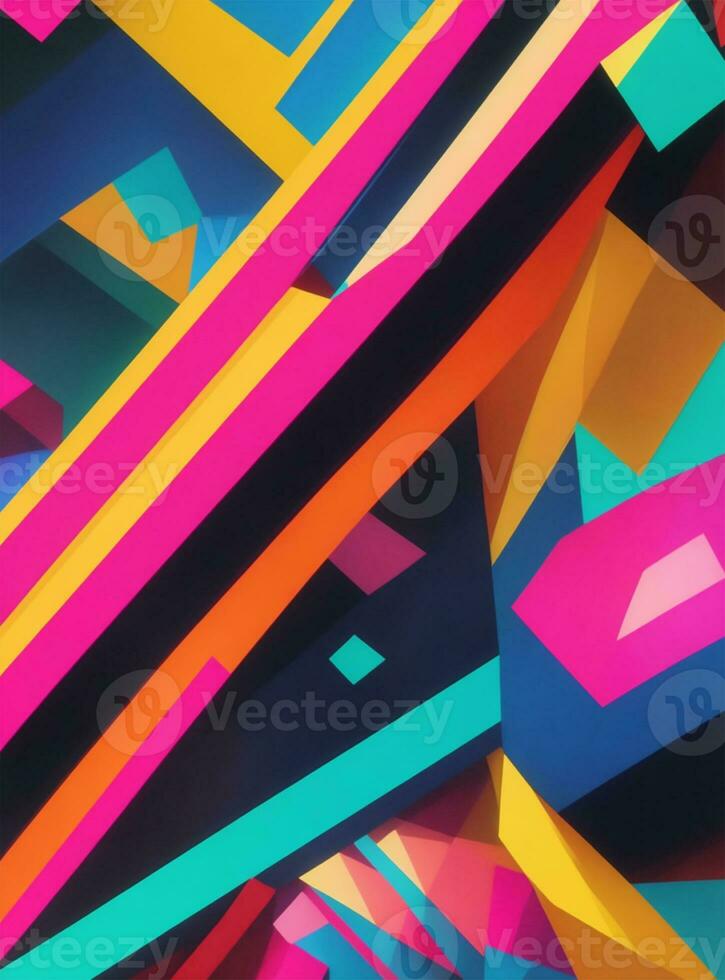 3d render, abstract background, geometric shapes, minimal design, trendy colors photo