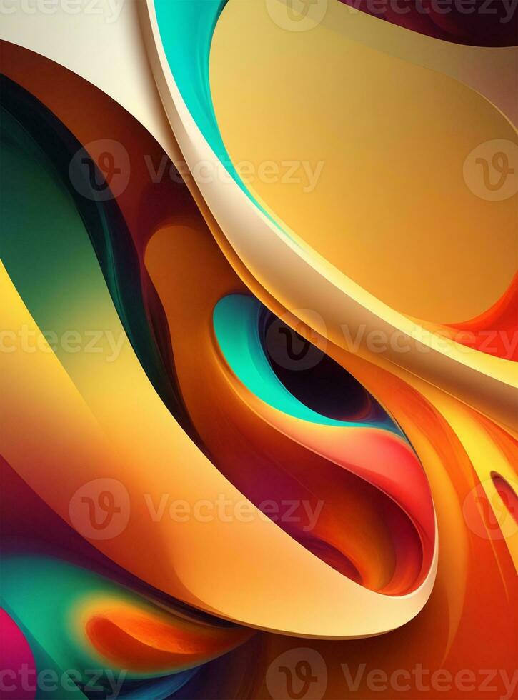 abstract colorful background with curved lines. 3d rendering, 3d illustration. photo