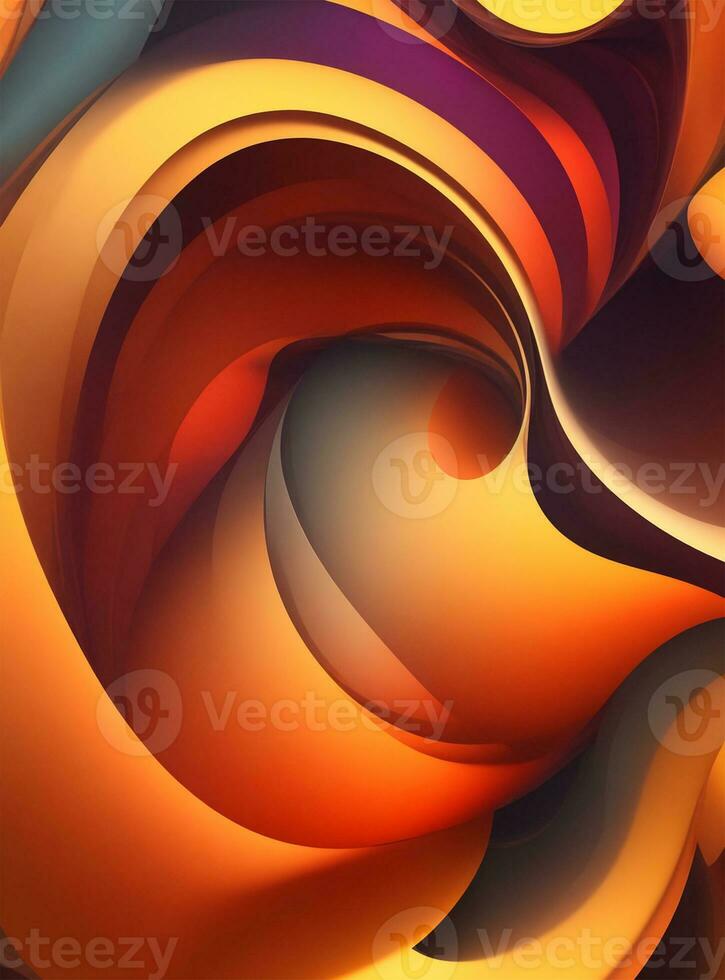 abstract colorful background with curved lines. 3d rendering, 3d illustration. photo