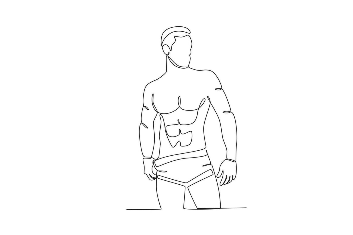 An athletic man turned his head to the side vector