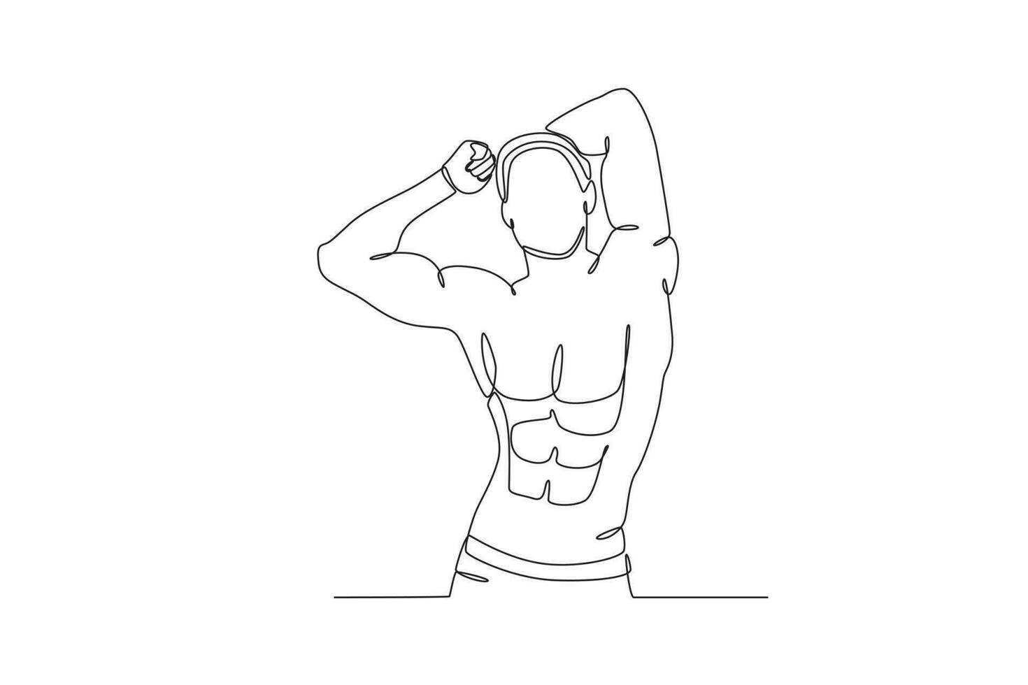 A man raised his hand to show his muscles vector