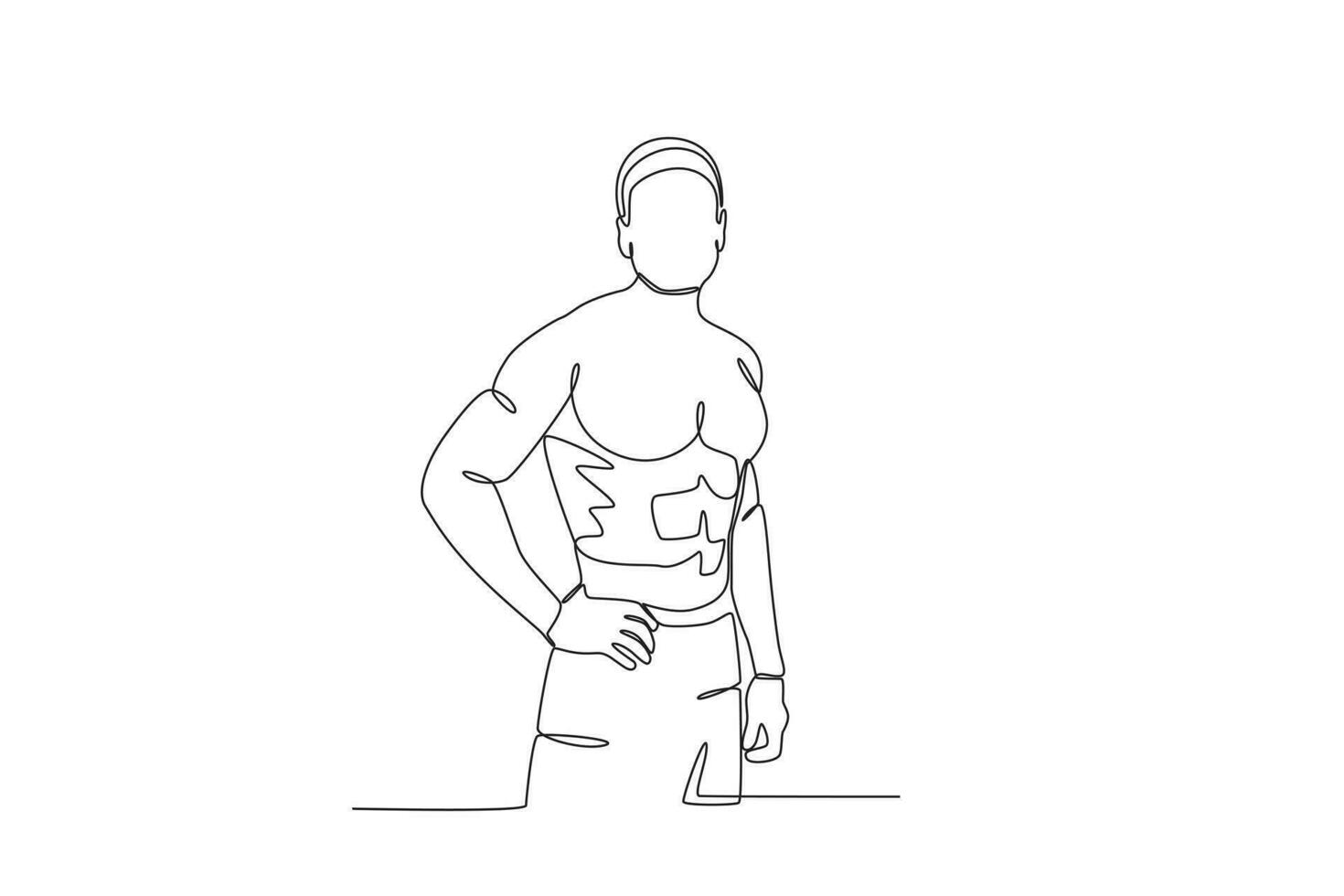 A man stood with burly muscles vector