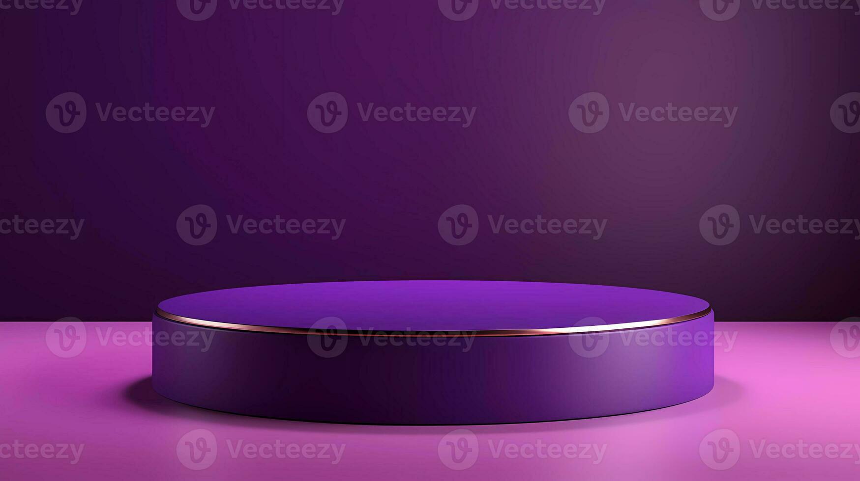 AI Generated Minimalist circle podium for product display and presentation with royal purple colour. Purple podium for product promotion. photo