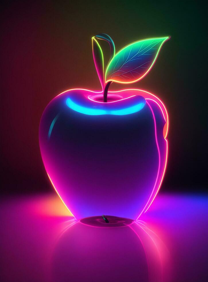 neon apple wallpaper photo