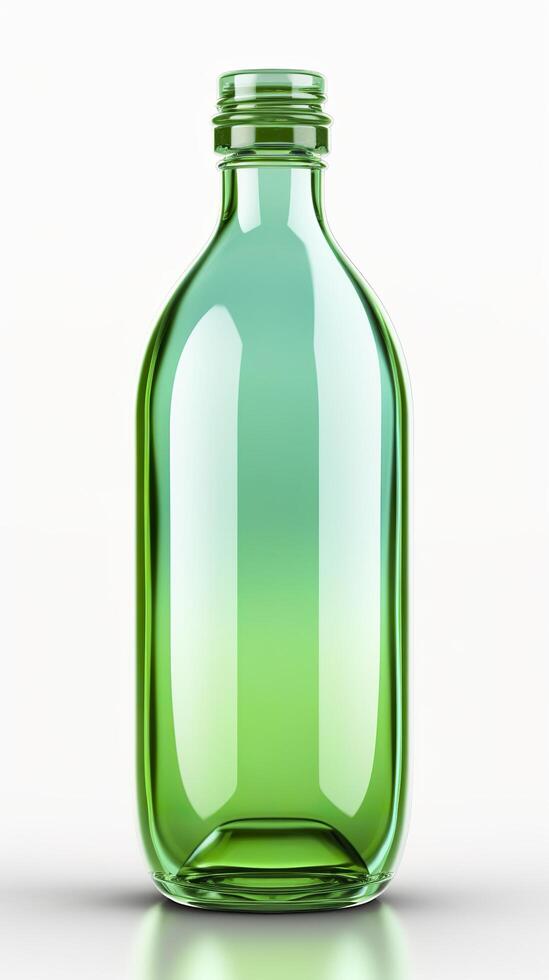 Jelly green, 3D rendering, solid color bottle. AI Generative photo