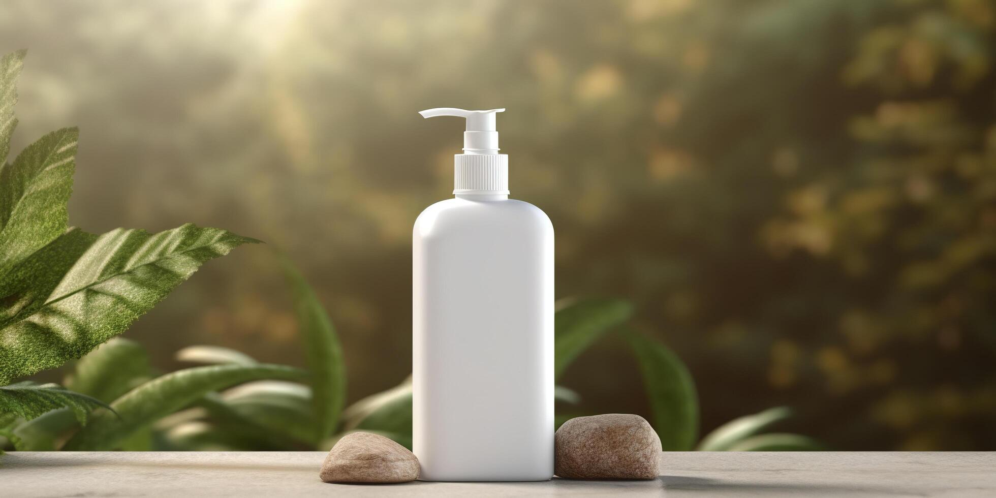 shampoo bottle mockup. Generative AI photo