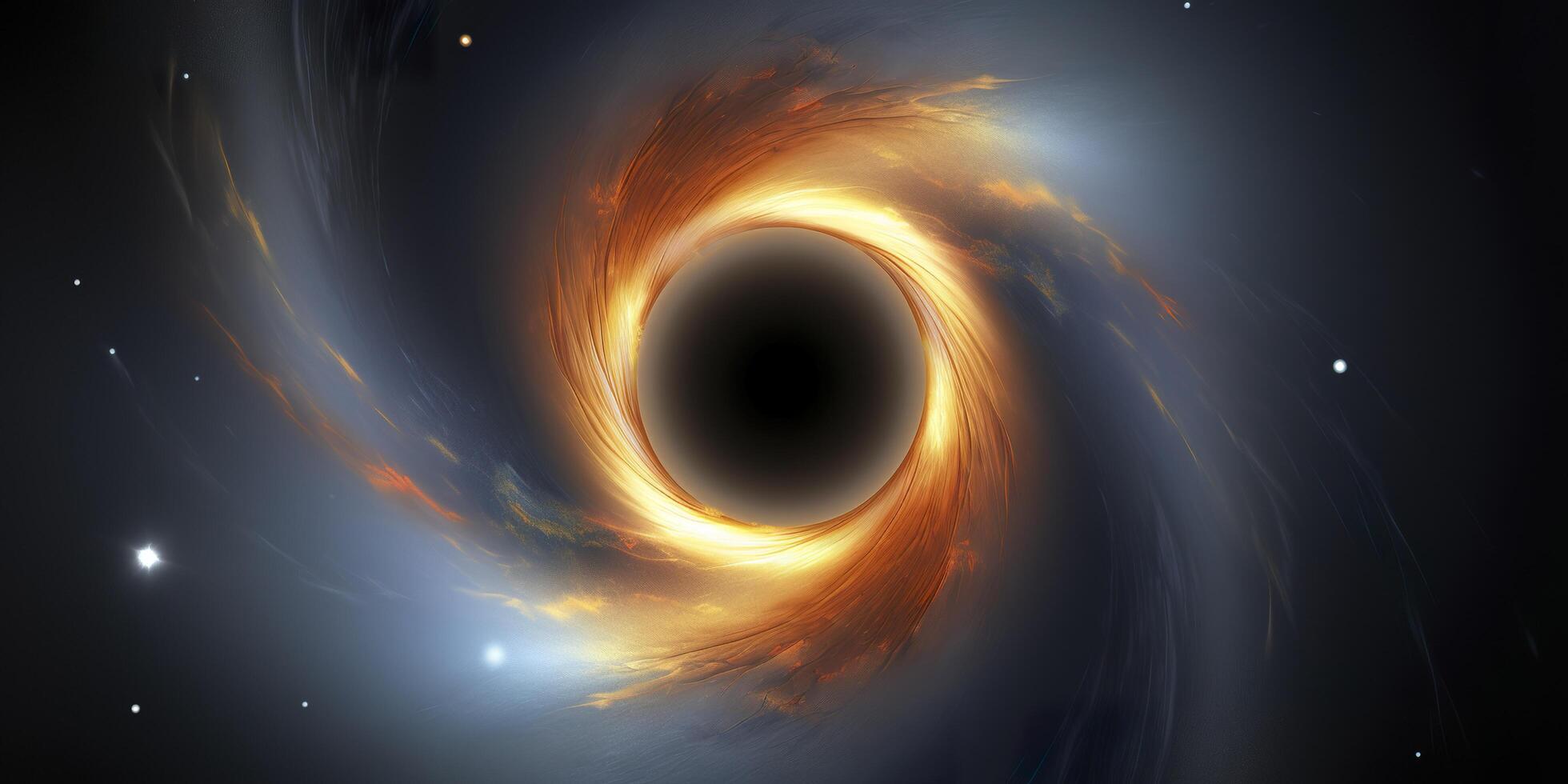 Black Holes. The Mysterious Objects of Outer Space. Abstract Space Wallpaper. AI Generative photo