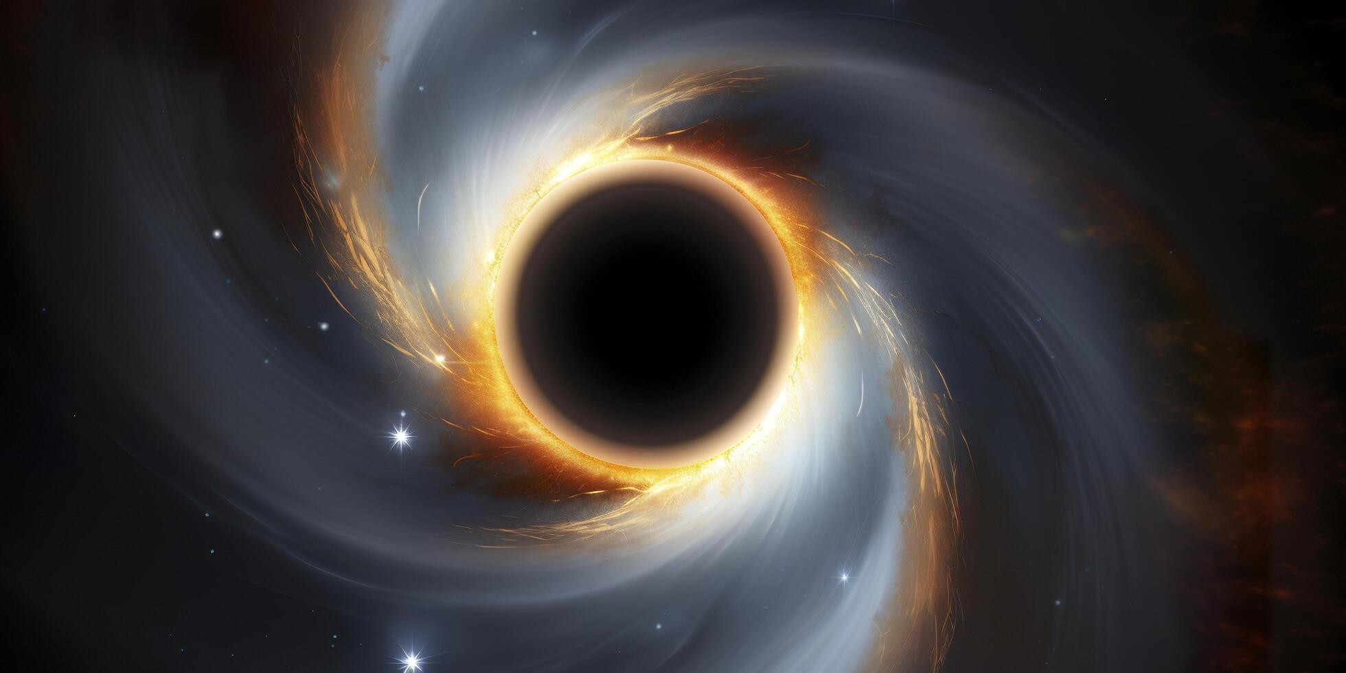 Black Holes. The Mysterious Objects of Outer Space. Abstract Space Wallpaper. AI Generative photo