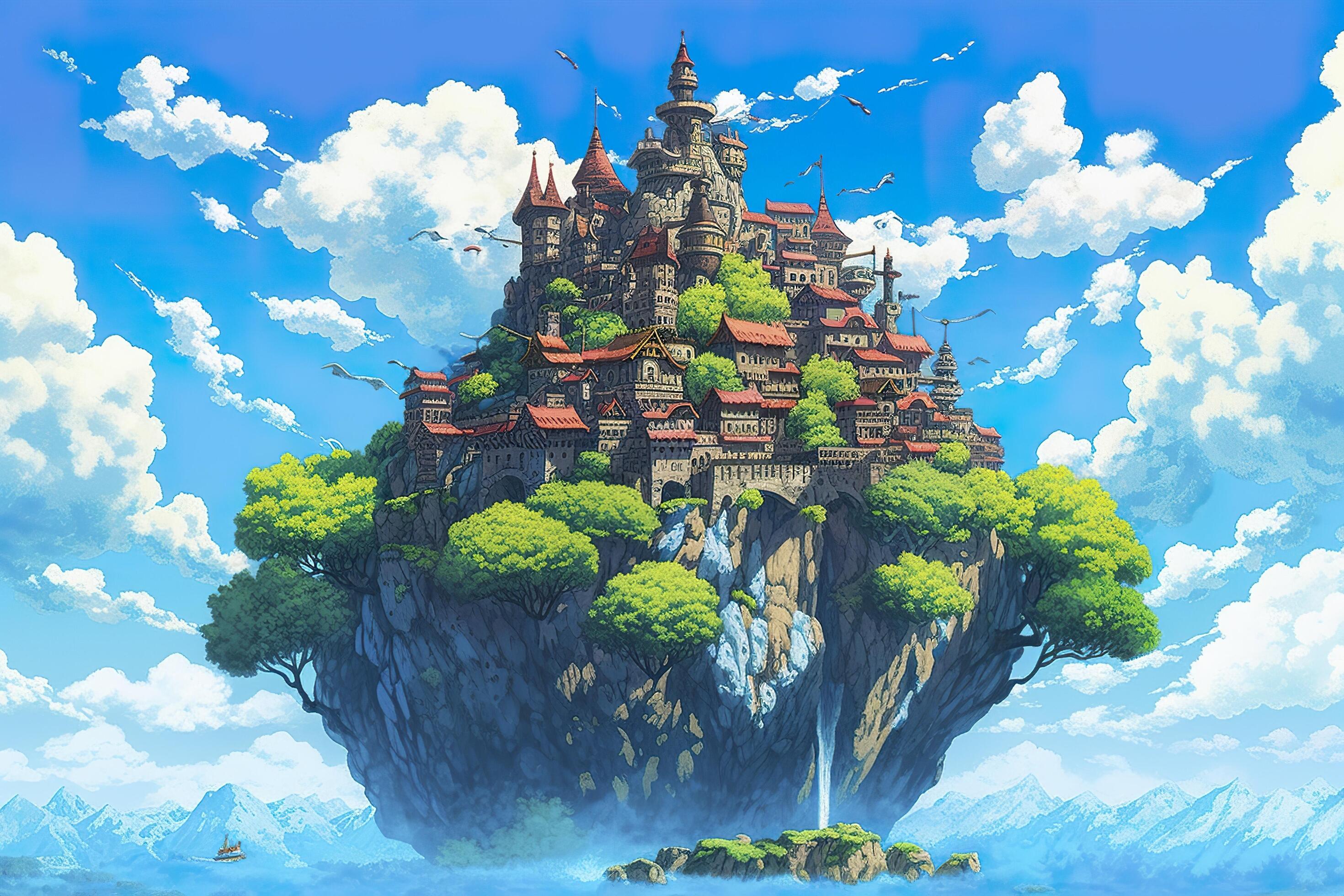 floating island in the sky wallpaper