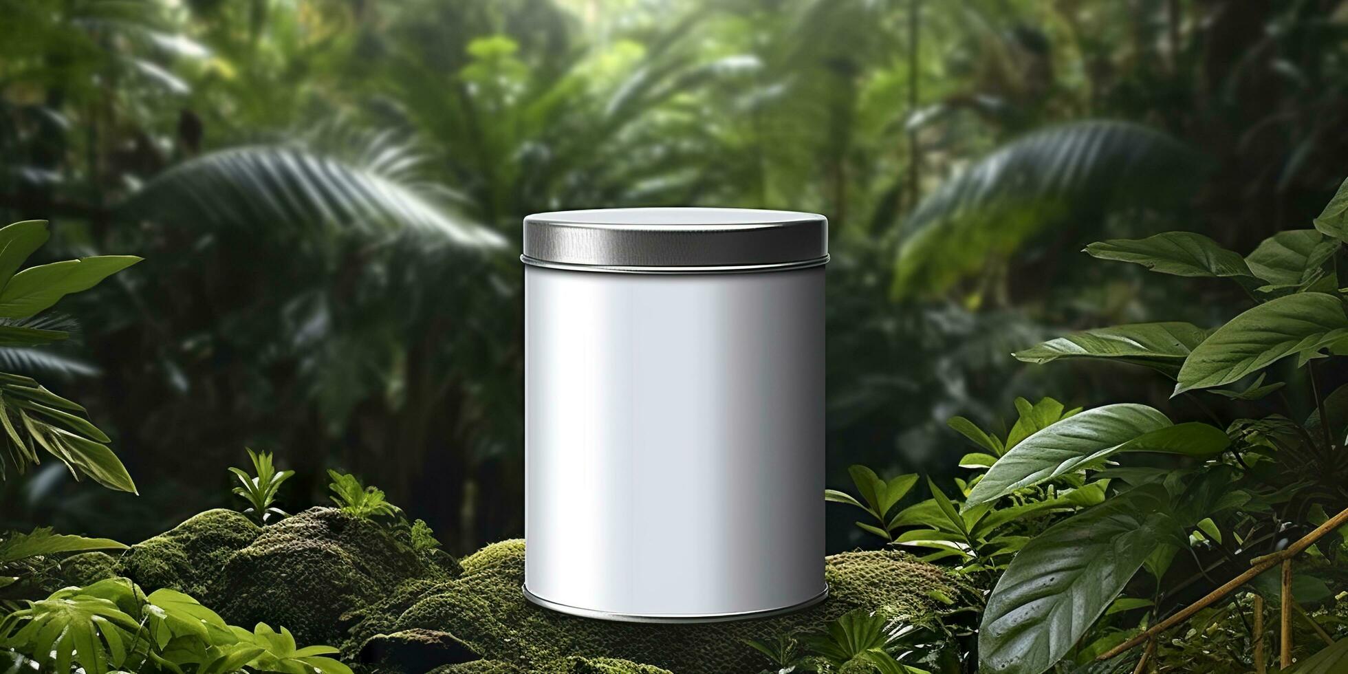 A mock up white cosmetic container. Generative AI photo