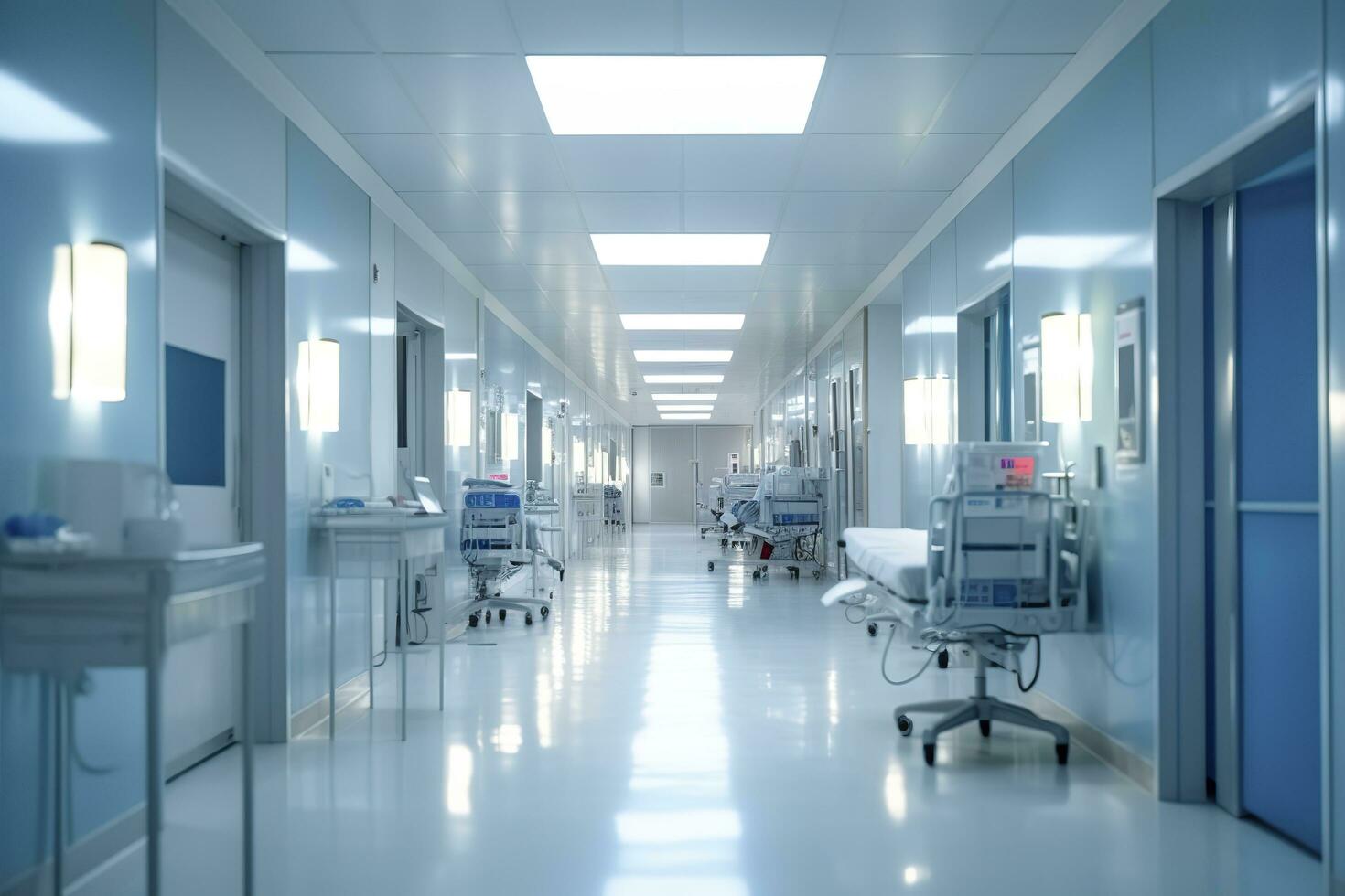 Ideal Healthcare Background with Surrealist Blurry Hospital Scene. AI Generative photo