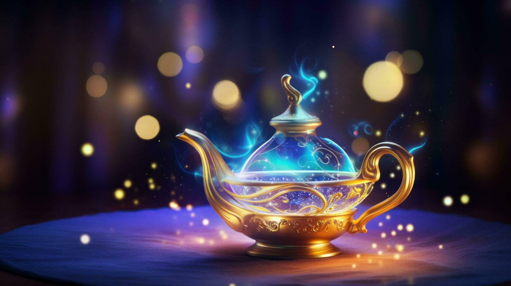 magic lamp in magic background photo