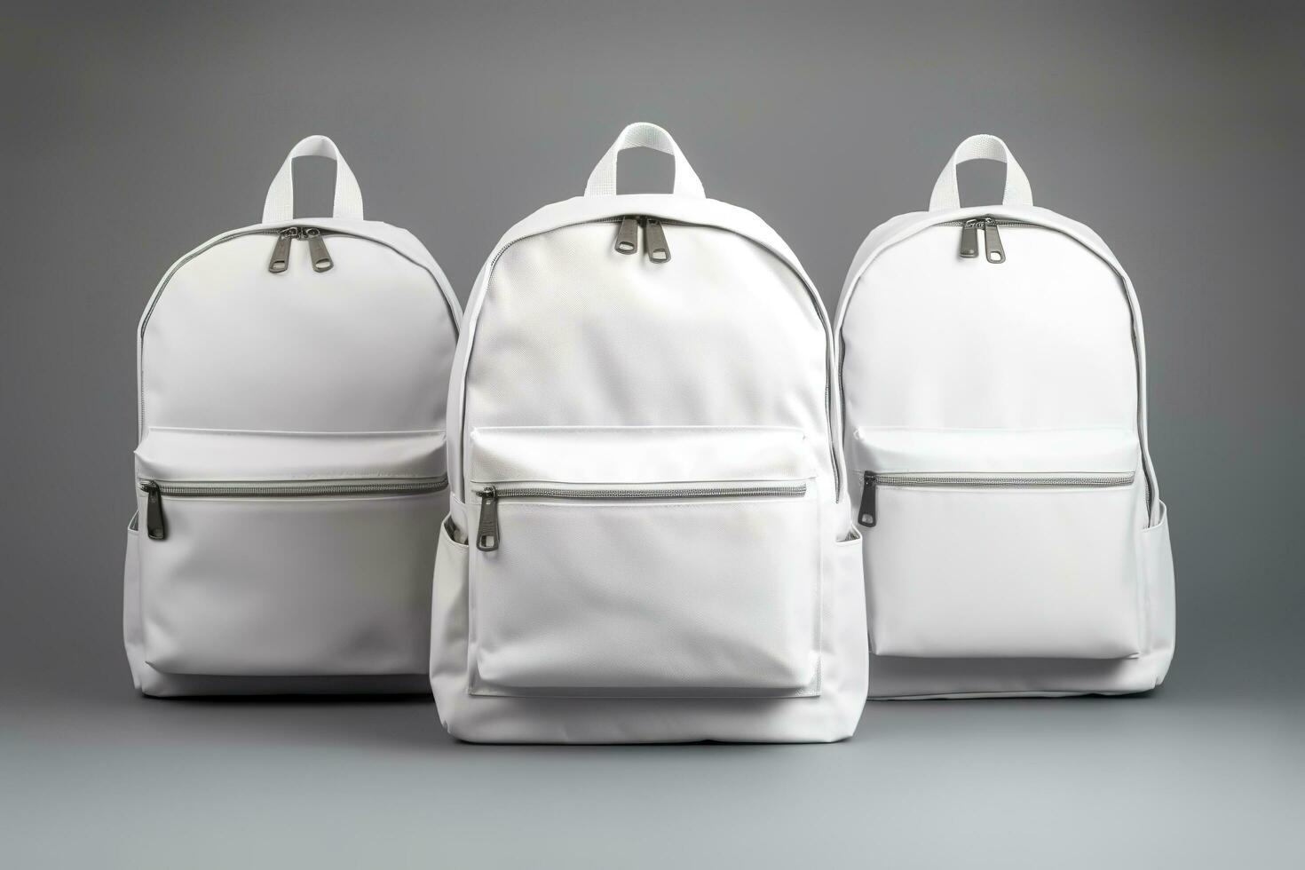 Stylish leather backpack on white background. Generative AI photo