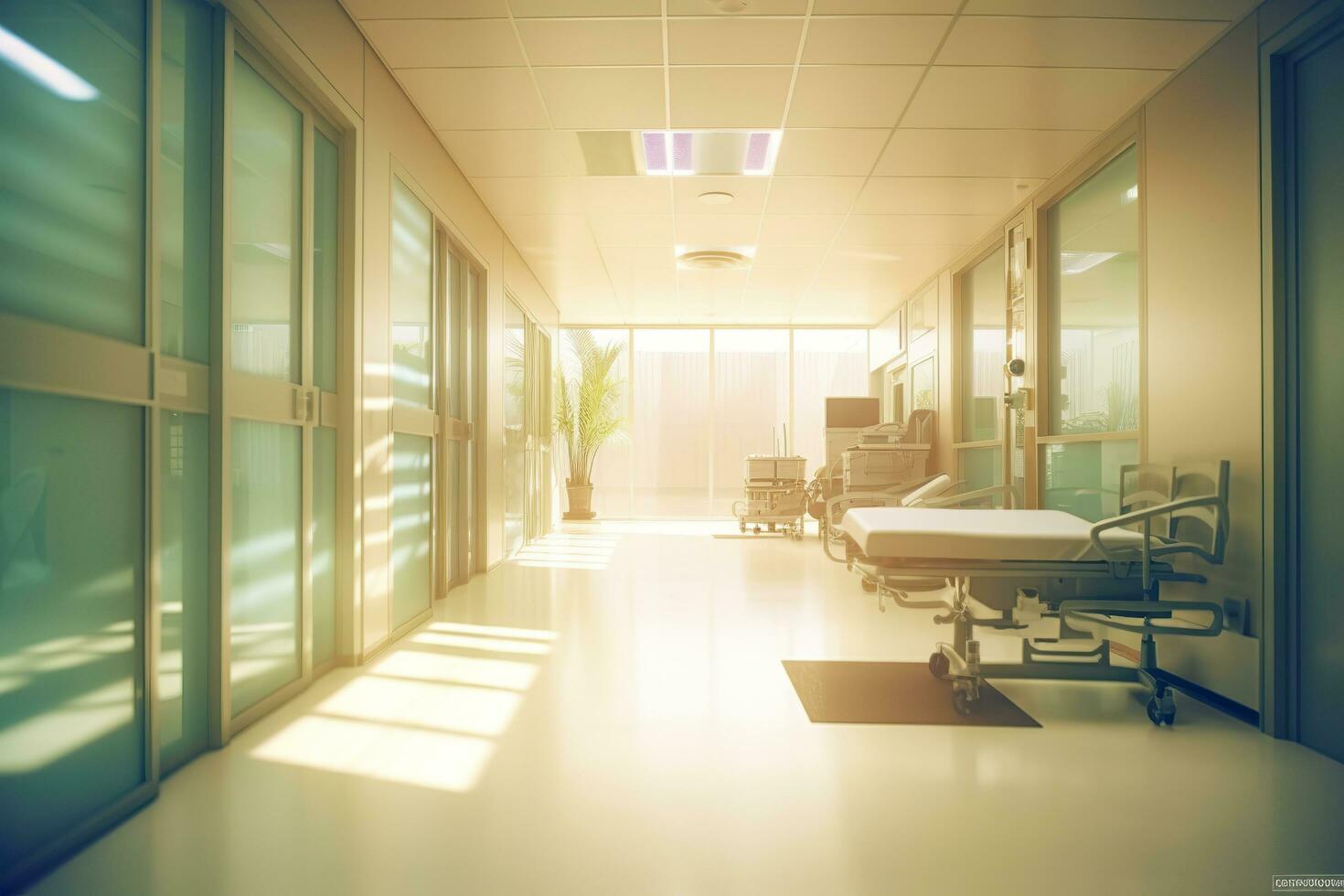 Ideal Healthcare Background with Surrealist Blurry Hospital Scene. AI Generative photo