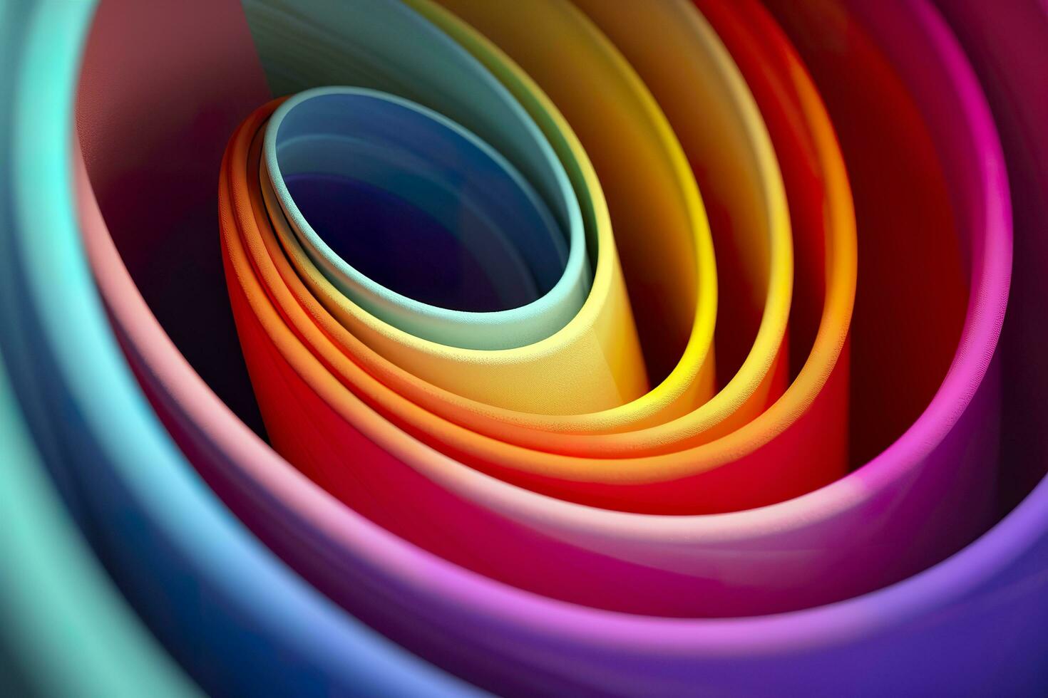 Geometric Spiral Pattern in Vibrant and Energetic Colors. A Professional Color Grading Experiment. AI Generative photo