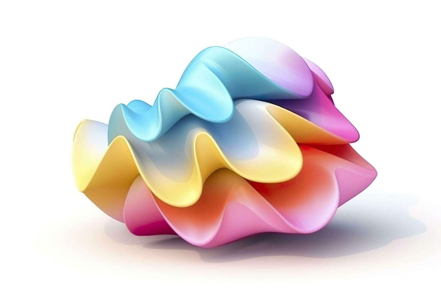 3d colorful volumetric gradient shape isolated on a white background. AI Generative photo