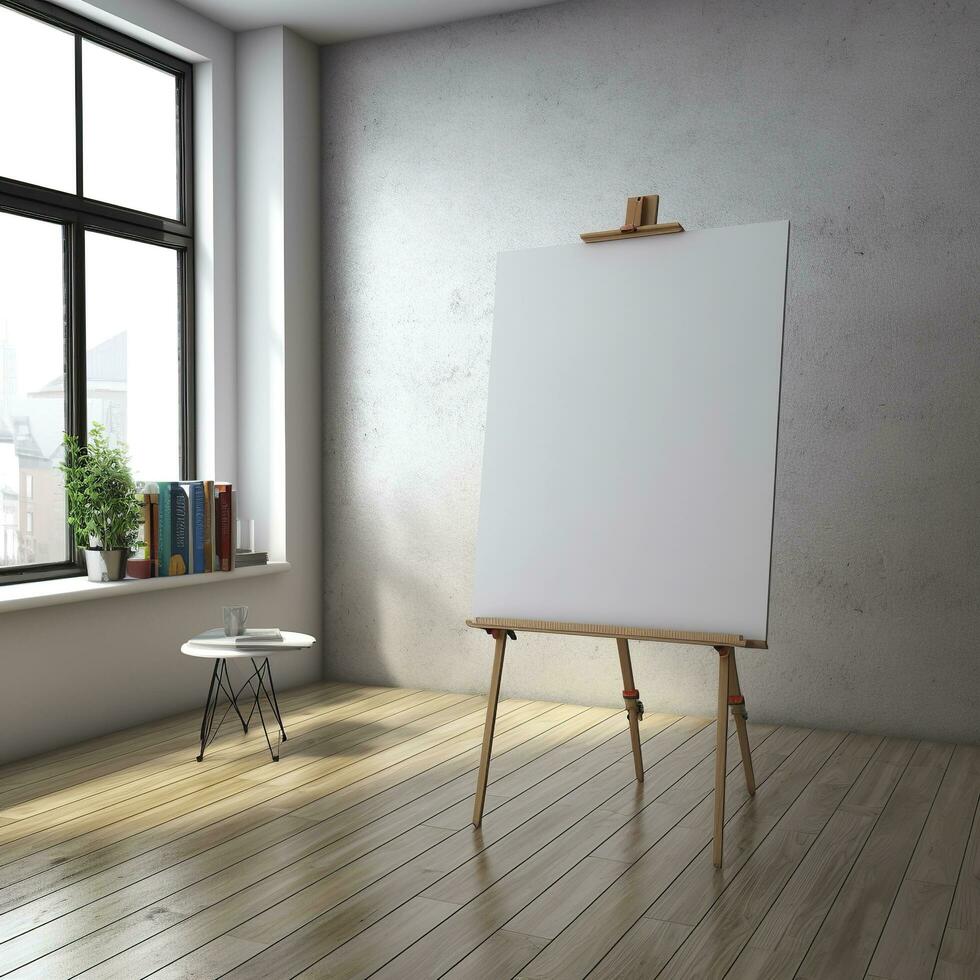 Blank canvas Mock up interior design. Generative AI photo