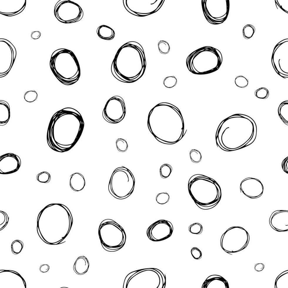 Seamless pattern with sketch circles shape vector