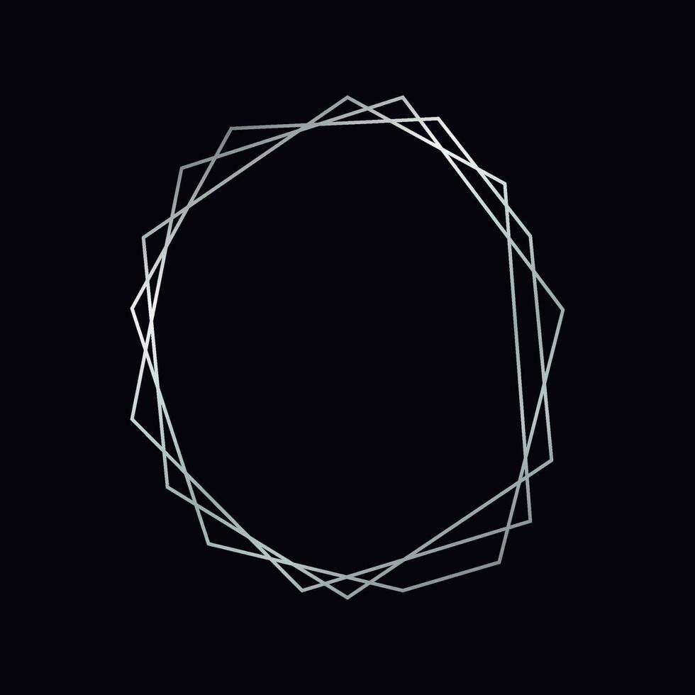 Silver geometric polygonal frame vector
