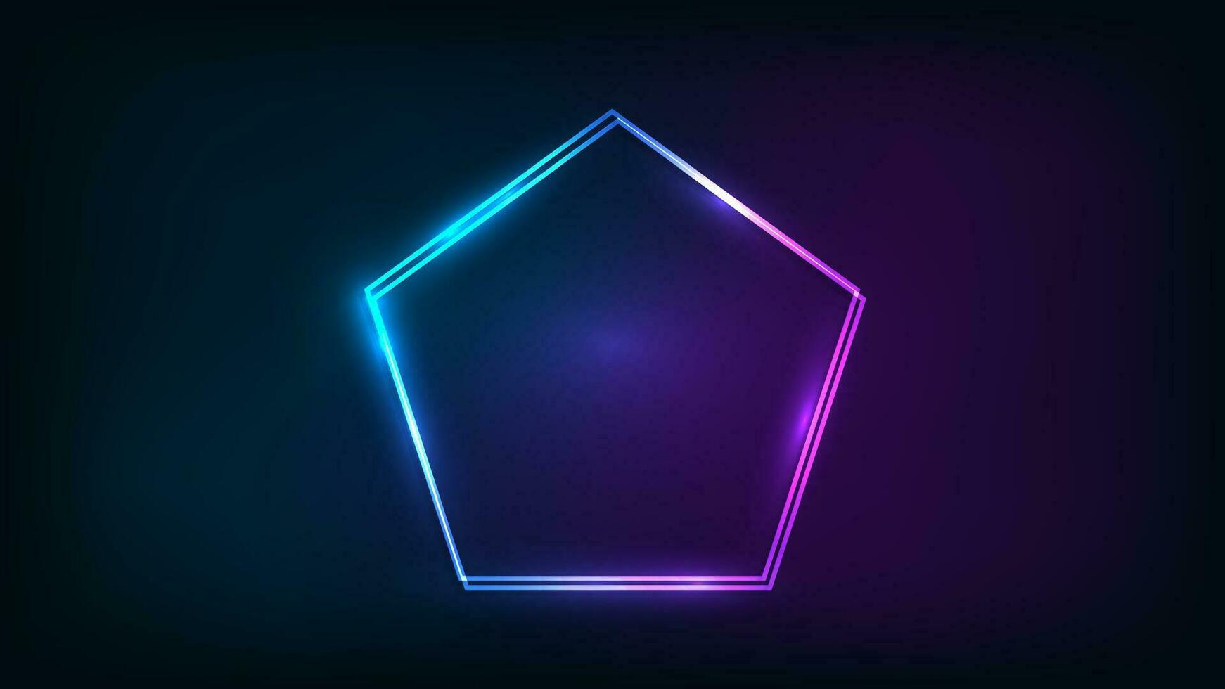 Neon double frame with shining effects vector