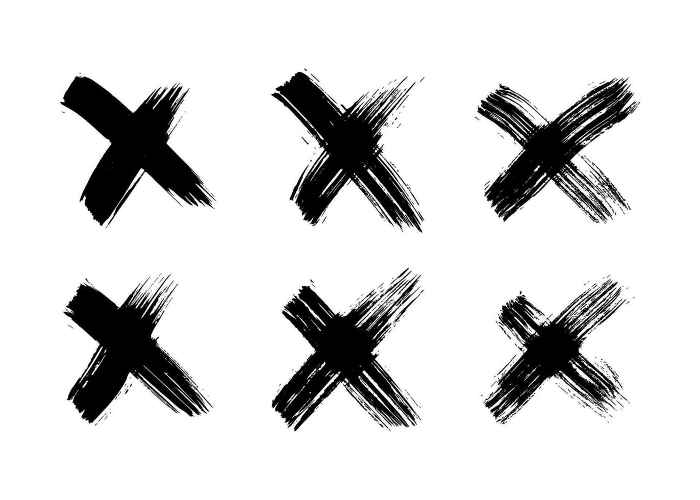 Black Hand drawn cross symbol vector