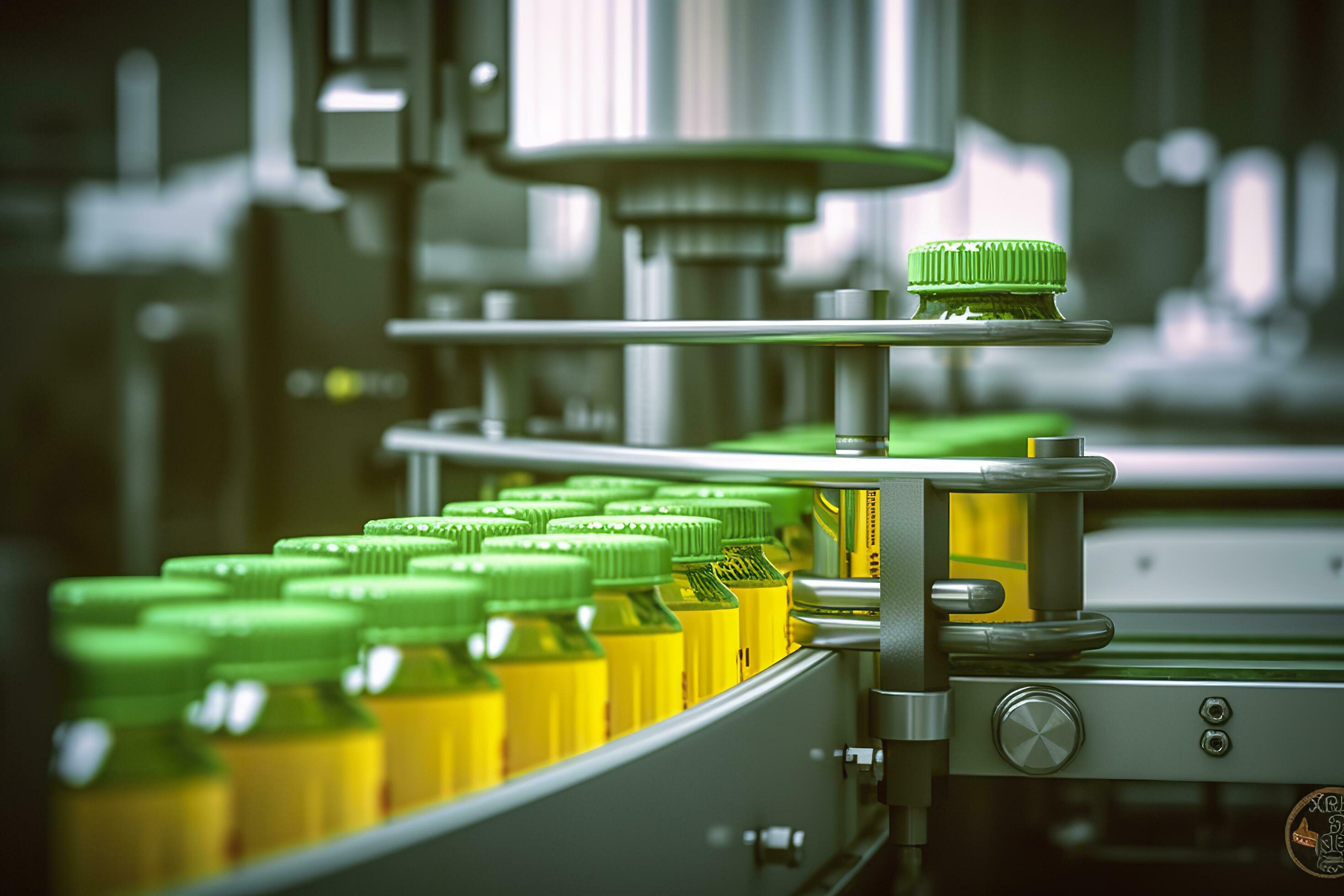 Conveyor belt, Beverage factory of fruit juice product for processing