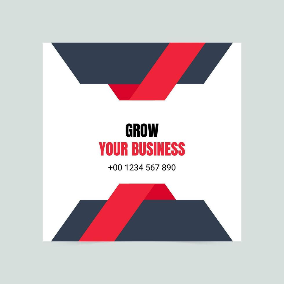 Red minimalist grow your business social media cover template vector