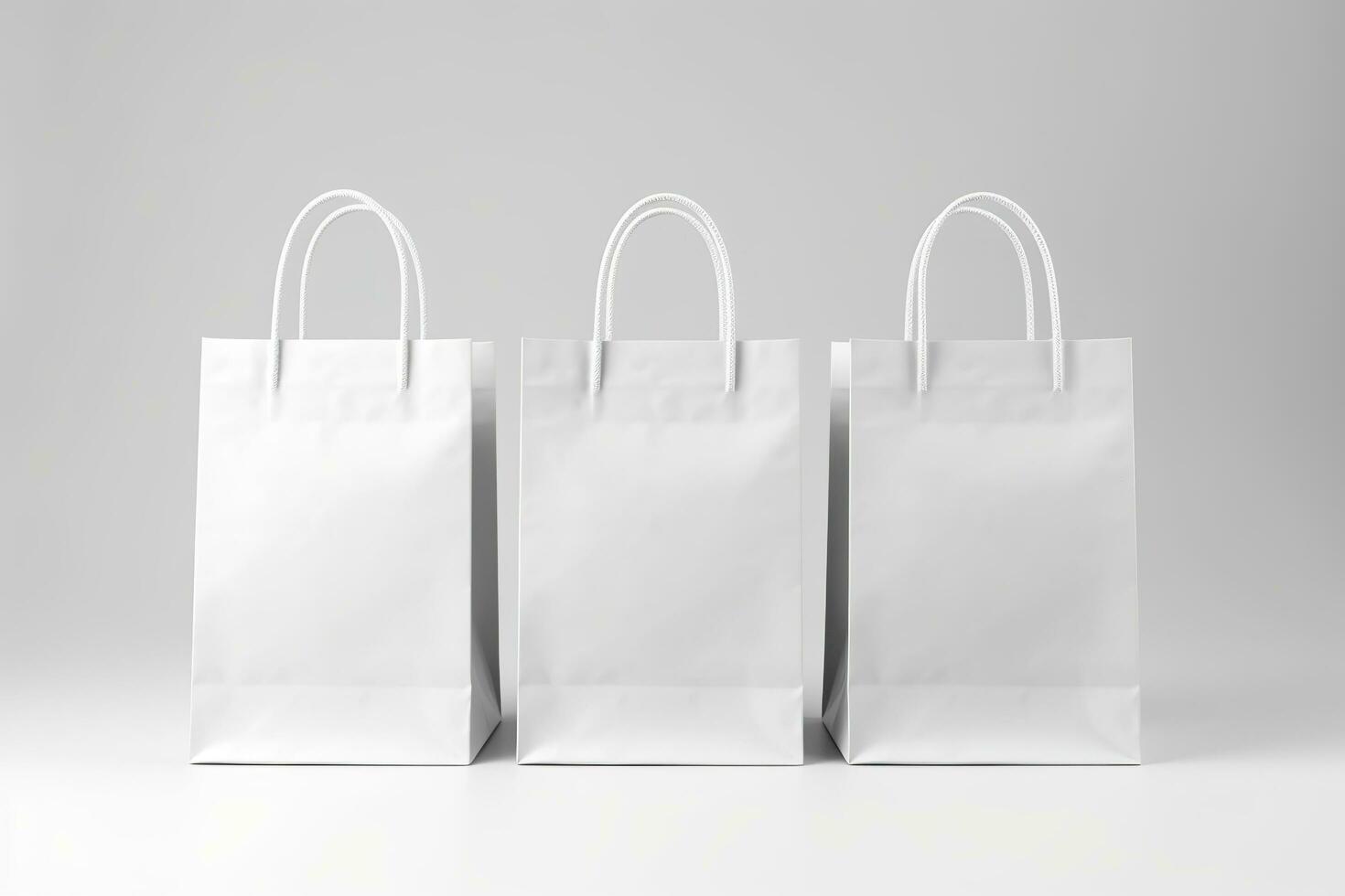 Shopping bag mockup design on white background. Generative AI photo