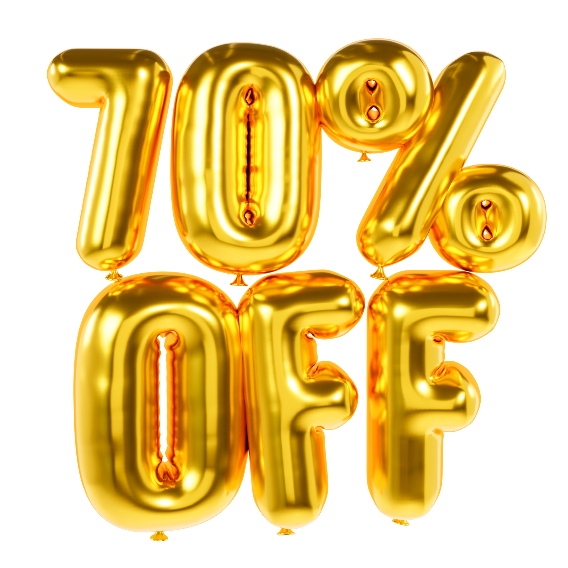 Sale Tag 70 Percent Off Gold Letters In Balloon Style 3D Letters sale-tag-70-percent-off-gold-letters-in-balloon-style-3d-letters