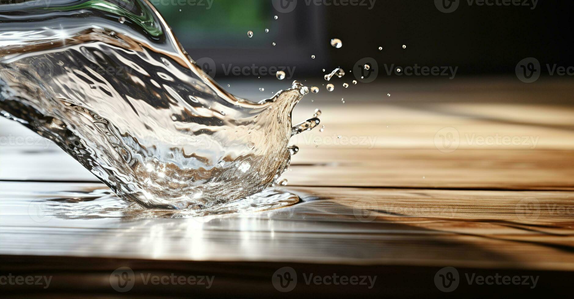 Glass of water being filled with water. Created with Generative AI photo