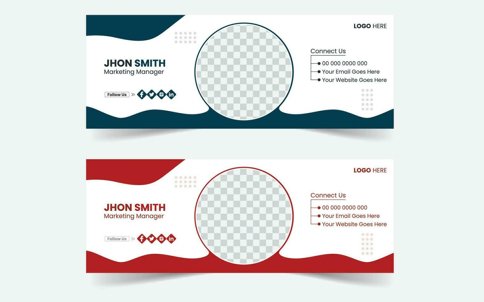 Corporate Professional Business Email Signature Design Template Free Vector