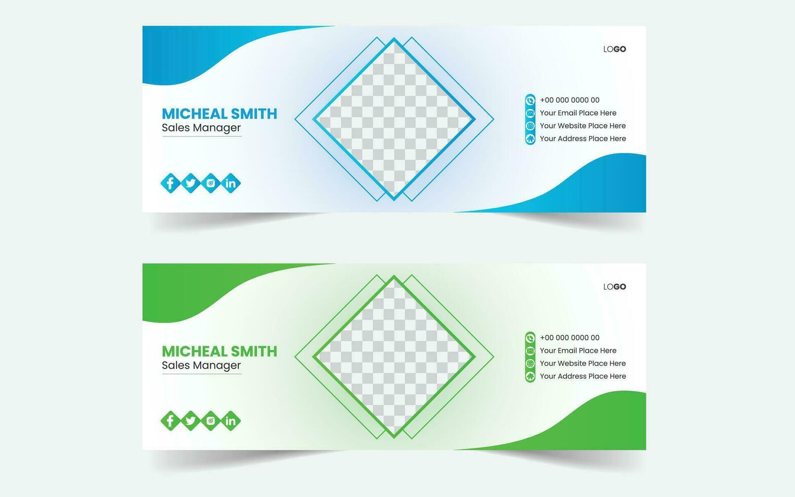 Corporate Professional Business Email Signature Design Template Free Vector
