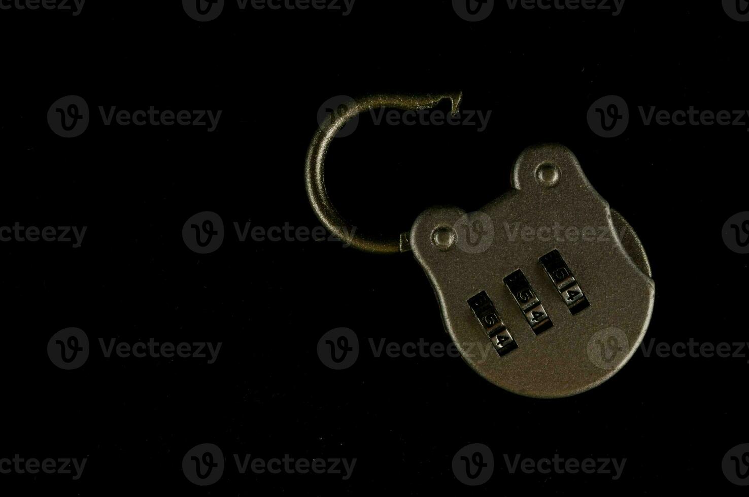 A lock on black background photo