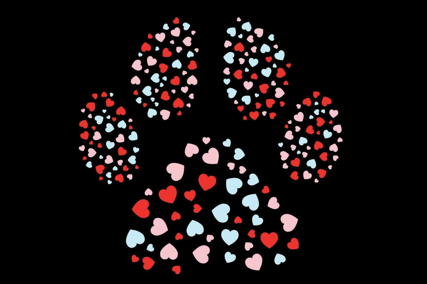 pet paw, love for pets concept vector