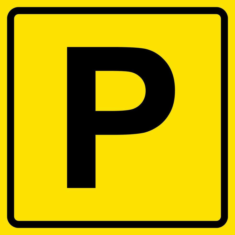 estacionamiento garaje Entrada firmar, pegatina con amarillo fondo, para imprimir, trama, cortar. vector