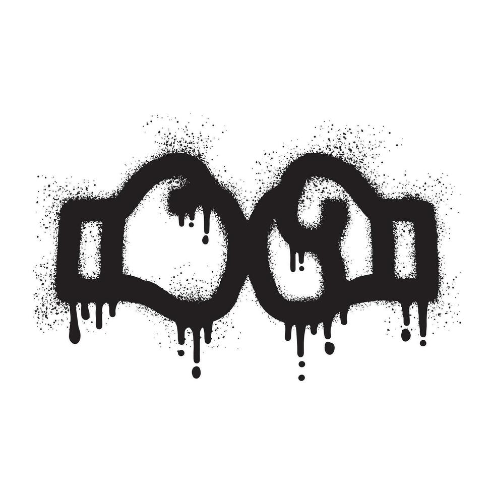 Boxing glove graffiti with black spray paint vector