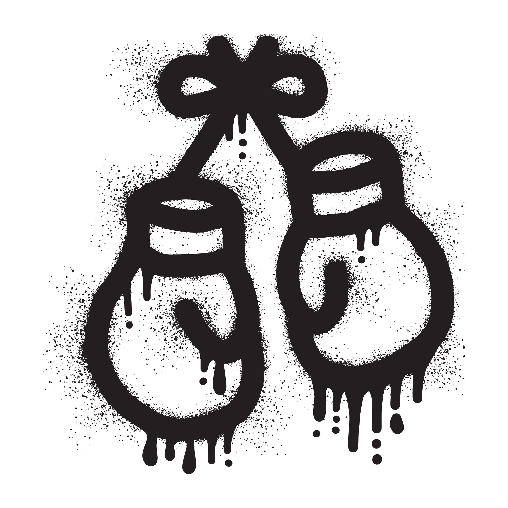 Boxing glove graffiti with black spray paint 31692862 Vector Art at