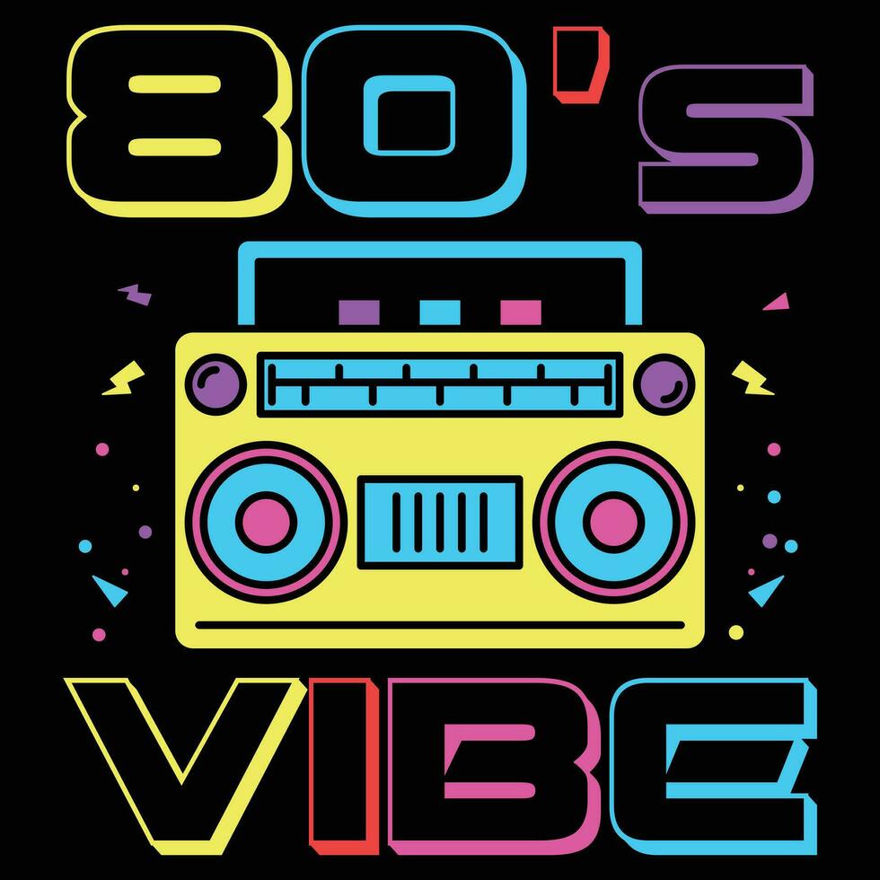 This Is My 80's Vibe 1980s T Shirt vector