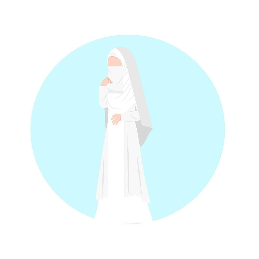 musulmán novia vistiendo niqab ilustración vector