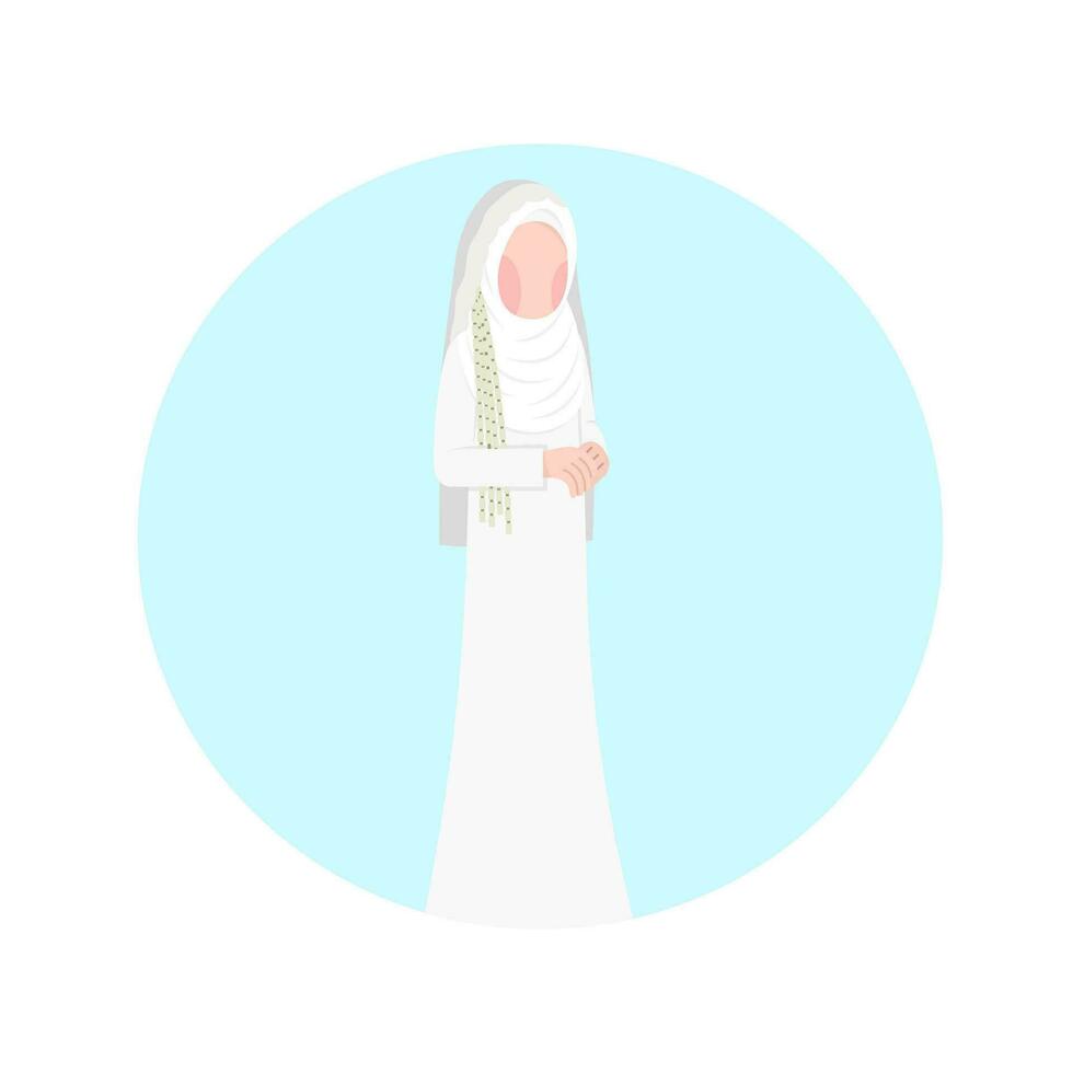 musulmán novia vistiendo hijab ilustración vector