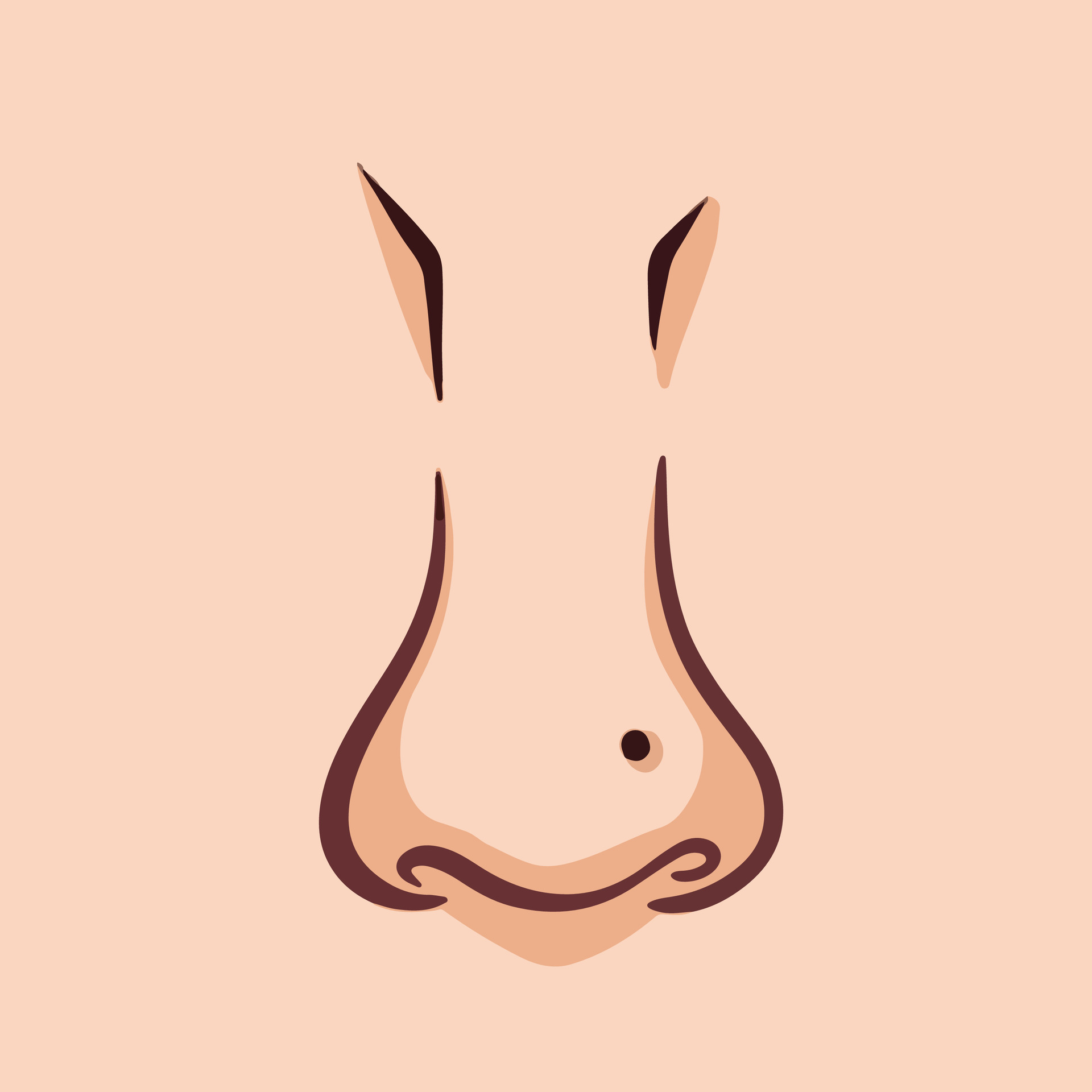 Human nose with mole on the side vector illustration isolated on