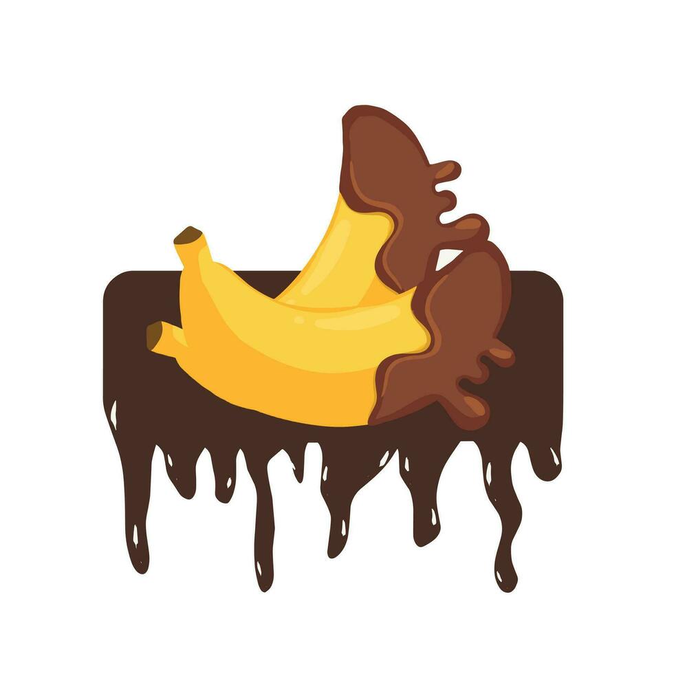 chocolate banana vector image illustration