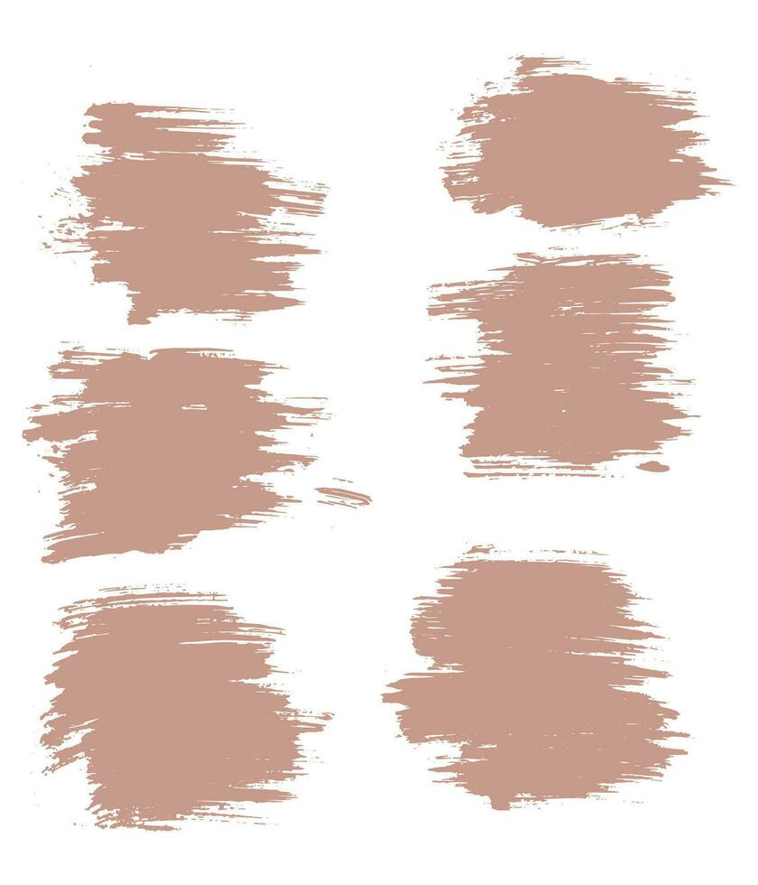 Brushstroke pink color splatter set vector