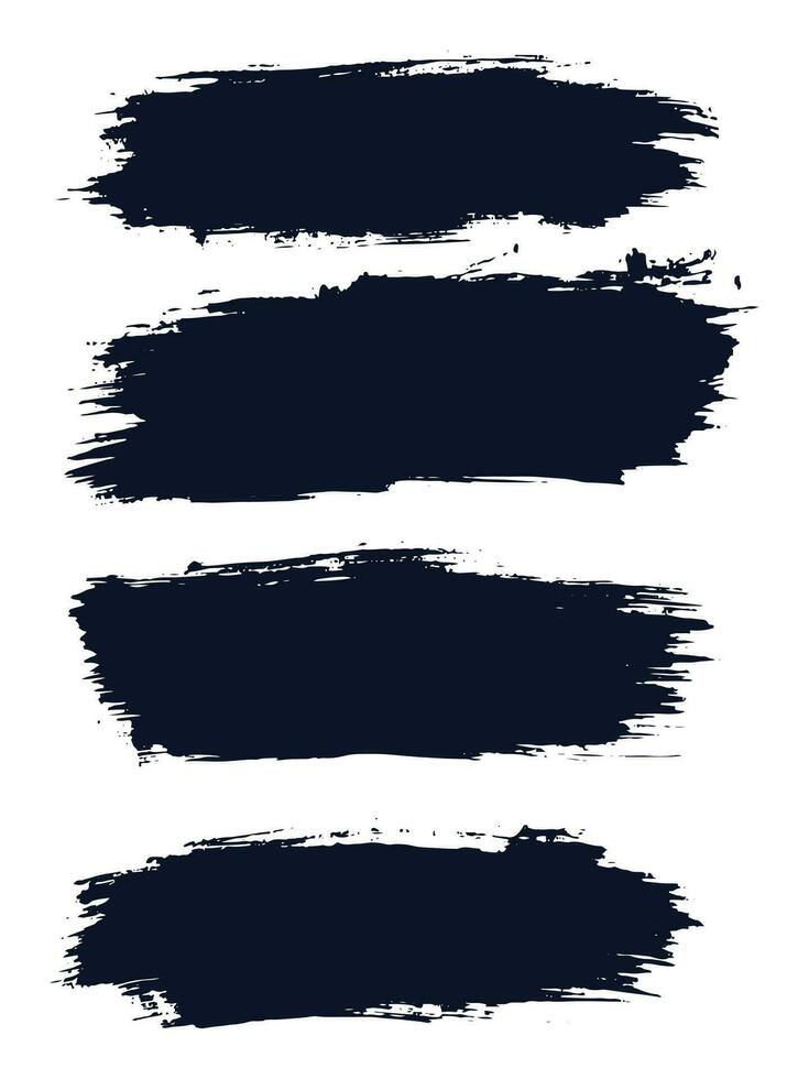 Black brushstroke paint boxes collection vector