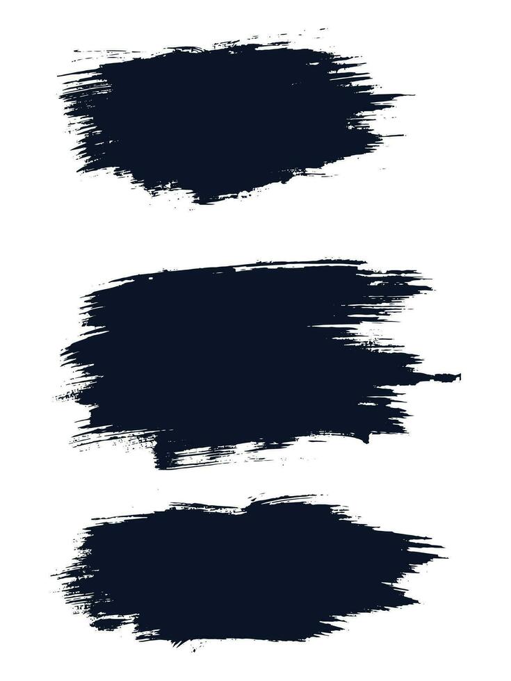 Painted grunge black brush lines and shape collection vector