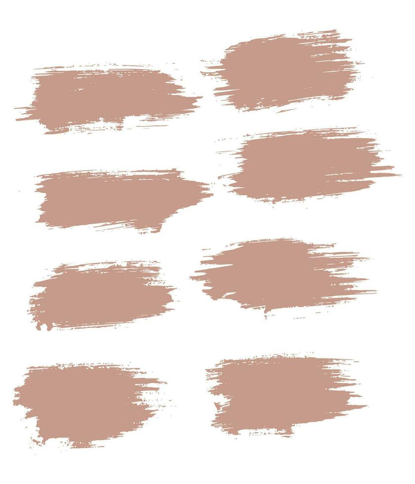 Hand painted grunge texture pink brush stroke set vector